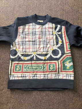 Burberry Archive Scarf Print Sweatshirt Plaid Size Medium